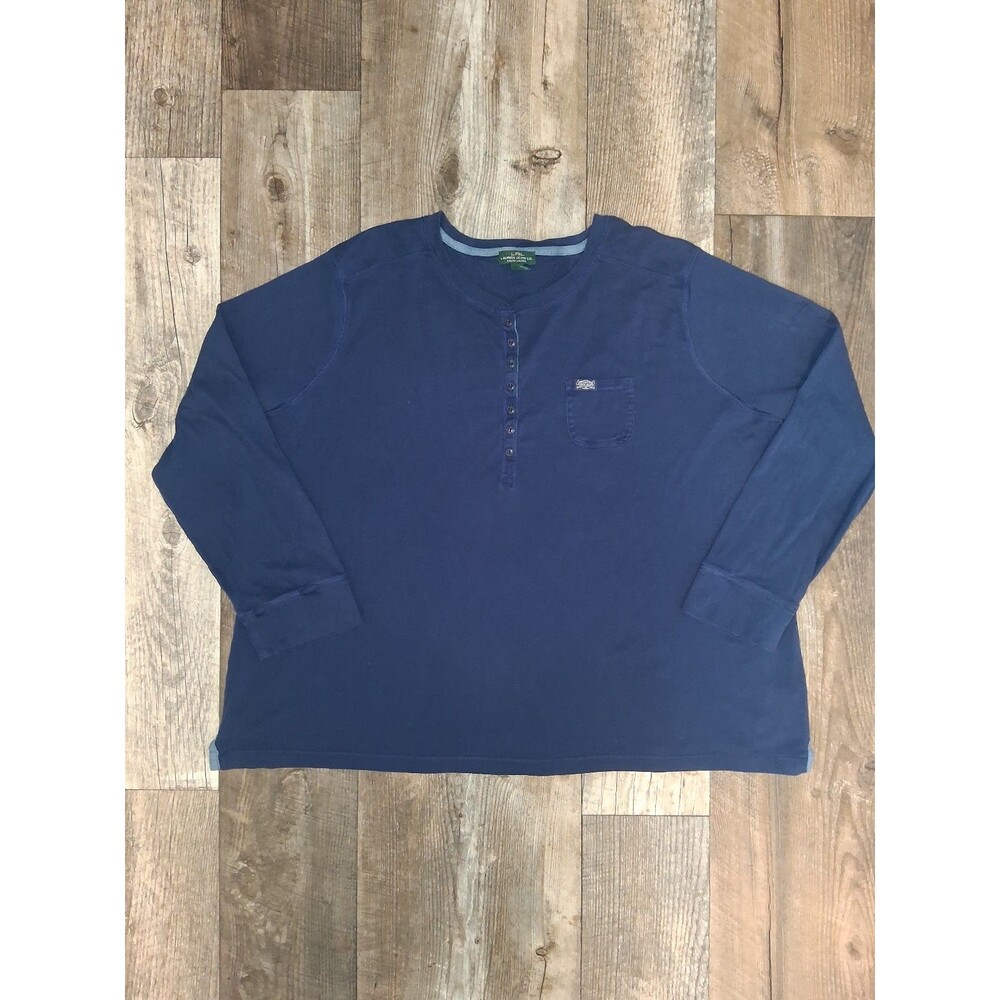 LRL Lauren Ralph Lauren Navy‎ Blue Long Sleeve Henley Plus 3X Layering Granola